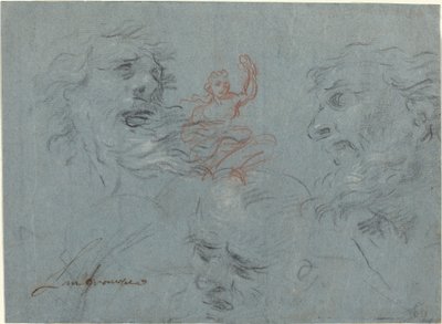 Study of Heads by French 17th Century