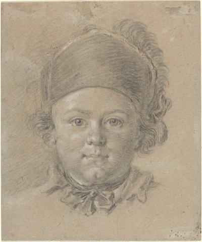 A Boy Wearing a Military Cap by French 18th Century