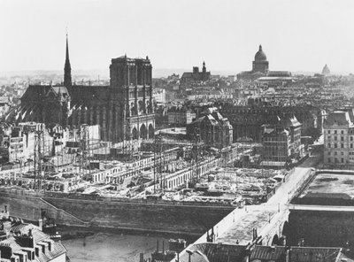 Building of the Hotel-Dieu, Paris, 1867 by French Photographer