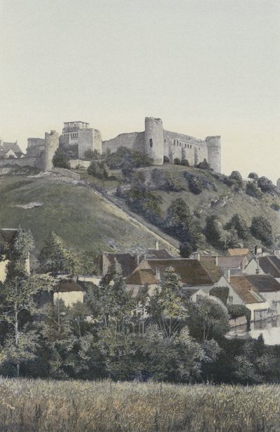 Druyes, Castle, View Taken from the Lake by French Photographer