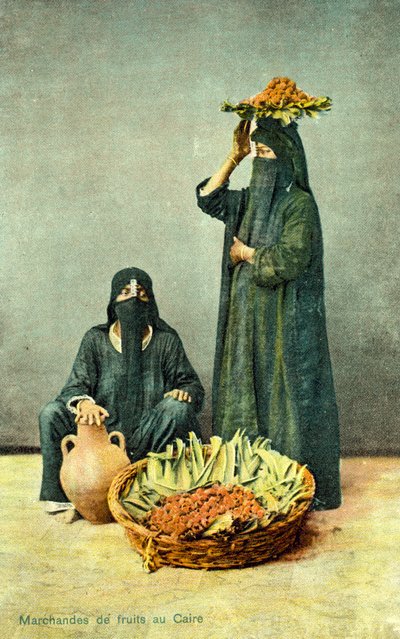 Fruit merchants in Cairo, Egypt by French Photographer