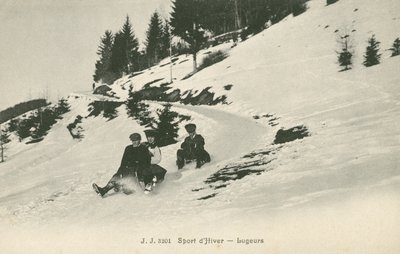 Lugers on a mountain by French Photographer