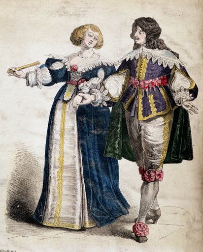 A couple of nobles, under Louis XIII by French School