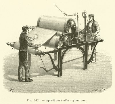 Fabric Preparation, Cylinder (engraving) by French School