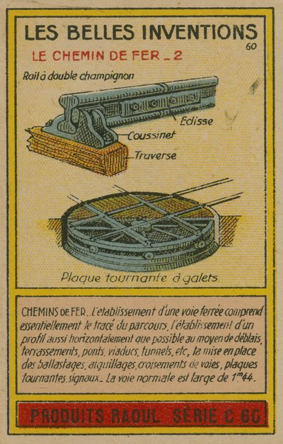 Beautiful Inventions Card, Rail Lines by French School