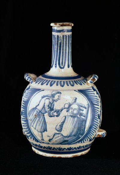 Bottle depicting a dentist by French School