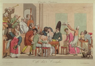 Caricature of the Cafe des Aveugles by French School