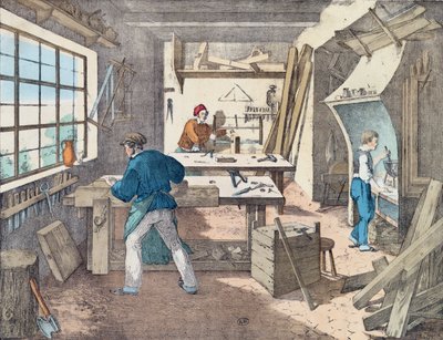 Carpenters Workshop by French School