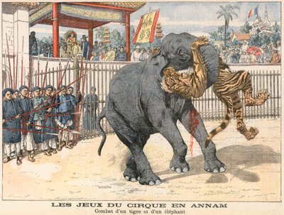 Combat Between a Tiger and an Elephant by French School