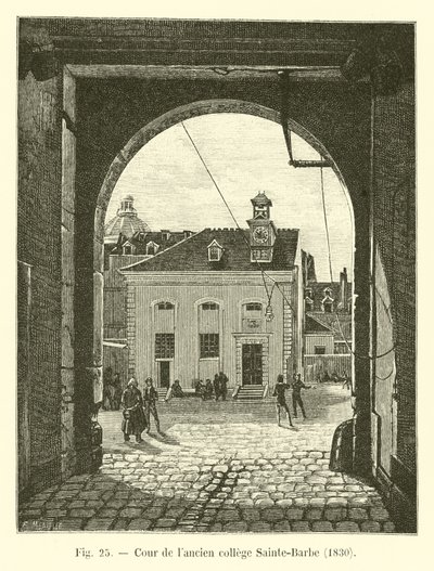 Courtyard of the old College of Sainte-Barbe, 1830 by French School