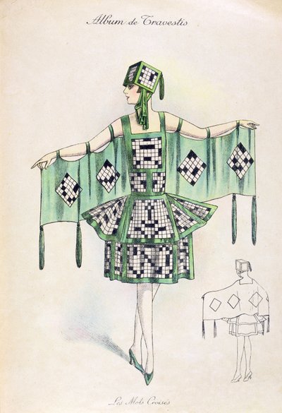 Crossword Fancy Dress costume, c.1920 by French School