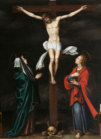 Crucifixion. Triptych of Aubery by French School