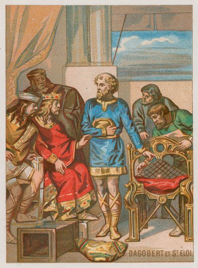 Dagobert being advised by Eligius by French School