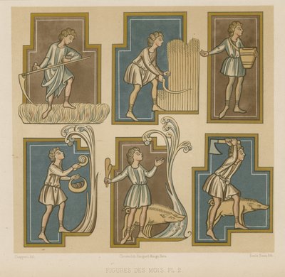 Figures depicting the months by French School