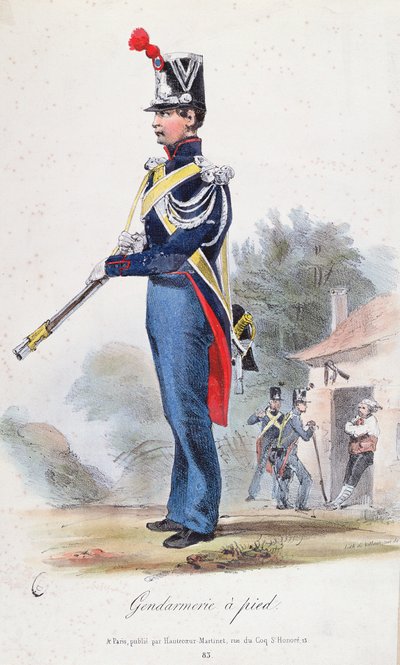 Foot Gendarme, engraved by Villain, c.1830 by French School