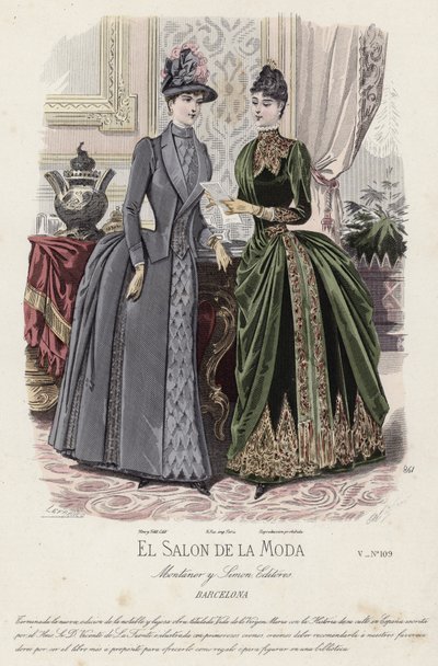 French fashion plate, late 19th century by French School