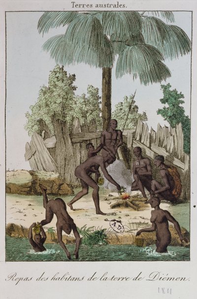 Inhabitants of Diemen Preparing a Meal by French School