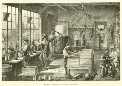 Interior of a Seltzer Water Factory (engraving) by French School