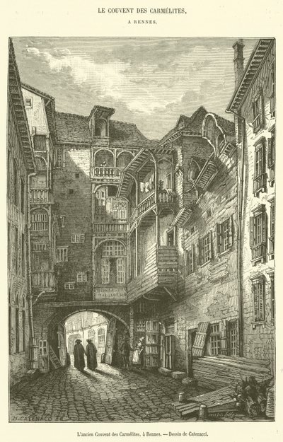 The Former Convent of the Carmelites, in Rennes (engraving) by French School