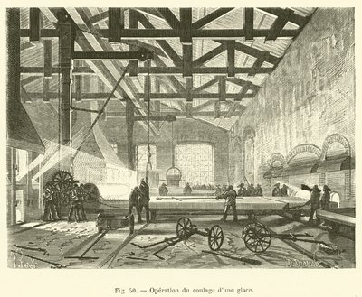 Operation of Pouring a Glass Plate by French School