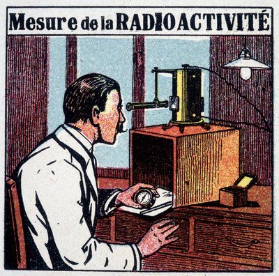 Radioactivity measurement - engraving, 20th century by French School