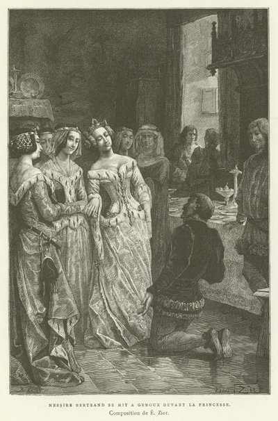 Sir Bertrand Knelt Before the Princess by French School