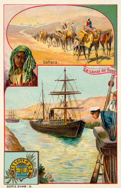 Suez Canal and Sahara Desert, Egypt by French School