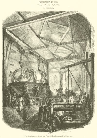 A Foundry (engraving) by French School