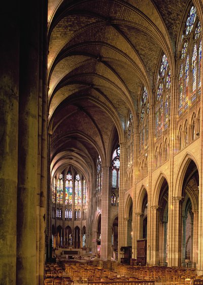 View of the Nave Looking East by French School