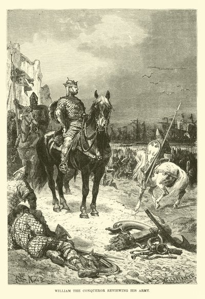 William the Conqueror reviewing his army by French School