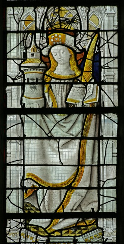 Window depicting Saint Barbara by French School