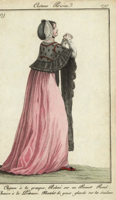 Woman in priestess-style dress by French School