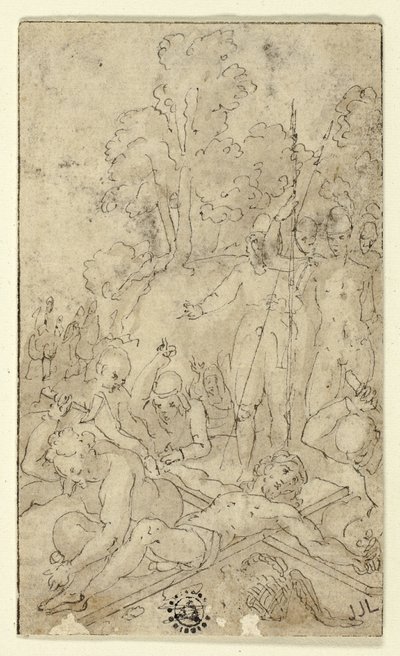 Christ Being Nailed to the Cross by Friedrich Sustris