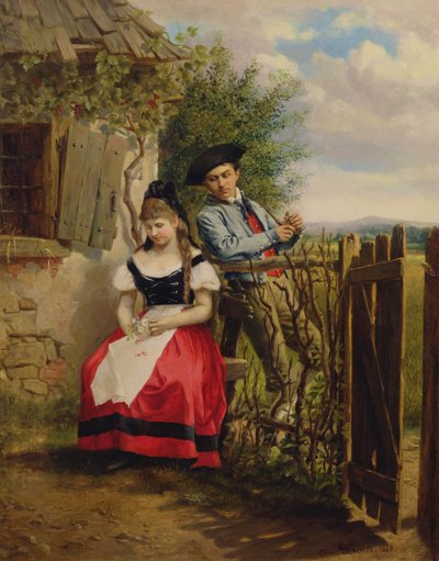 Flowers for her Sweetheart by G.F. Krenn
