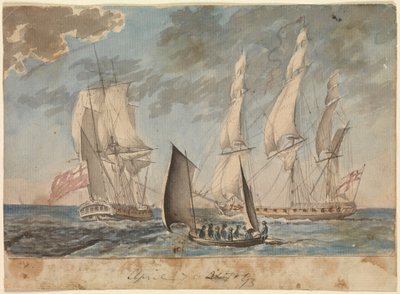 Two Small Royal Navy Frigates by Gabriel Bray