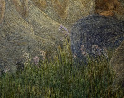 Grass and flowers, (detail) by Gaetano Previati