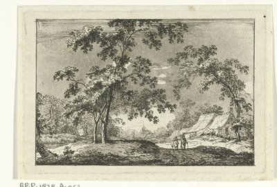Wooded Landscape with Two Walkers by Geerlig Grijpmoed