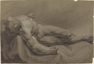 A Reclining Male Nude by Georg Raphael Donner