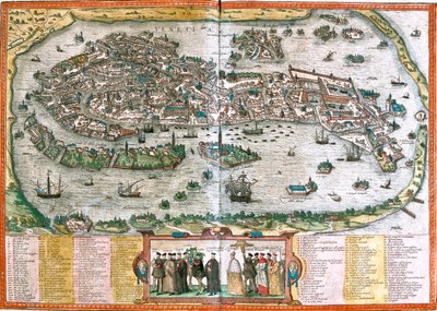 Venice, Italy by Georg and Hogenberg Franz (1535 90) Braun