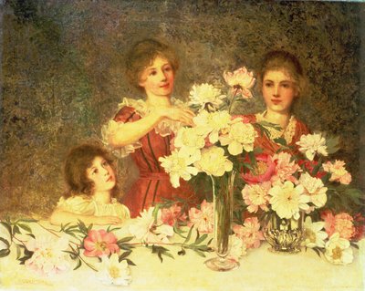 Arranging the Peonies, 1902 by George Carline