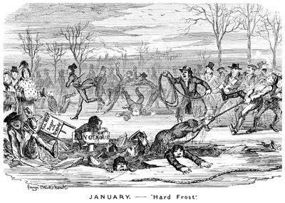 January - Hard Frost by George Cruikshank