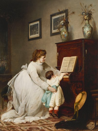 The First Lesson by George Frederick Folingsby