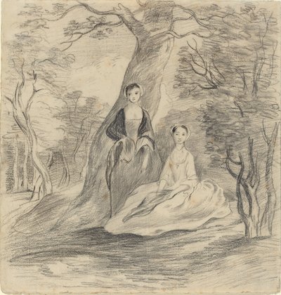 Two Girls in a Landscape by George Frost