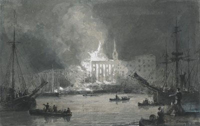Fire on the Thames by George Jones