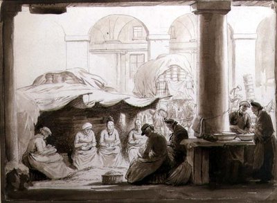 Shelling Peas, Covent Garden by George Soper