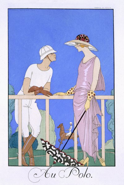 At Polo by Georges (after) Barbier