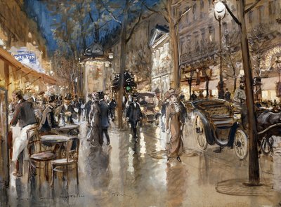 Evening on a Parisian Boulevard by Georges Stein