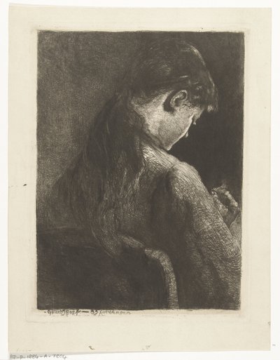 Seated Girl Seen from Behind by Gerard Jan Bos