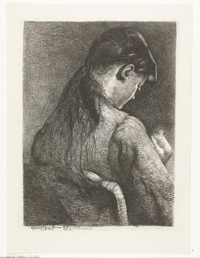 Seated Girl, Seen from the Back by Gerard Jan Bos