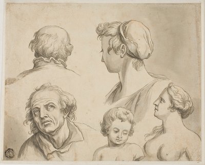 Sketches of Five Busts by Gerard de Lairesse